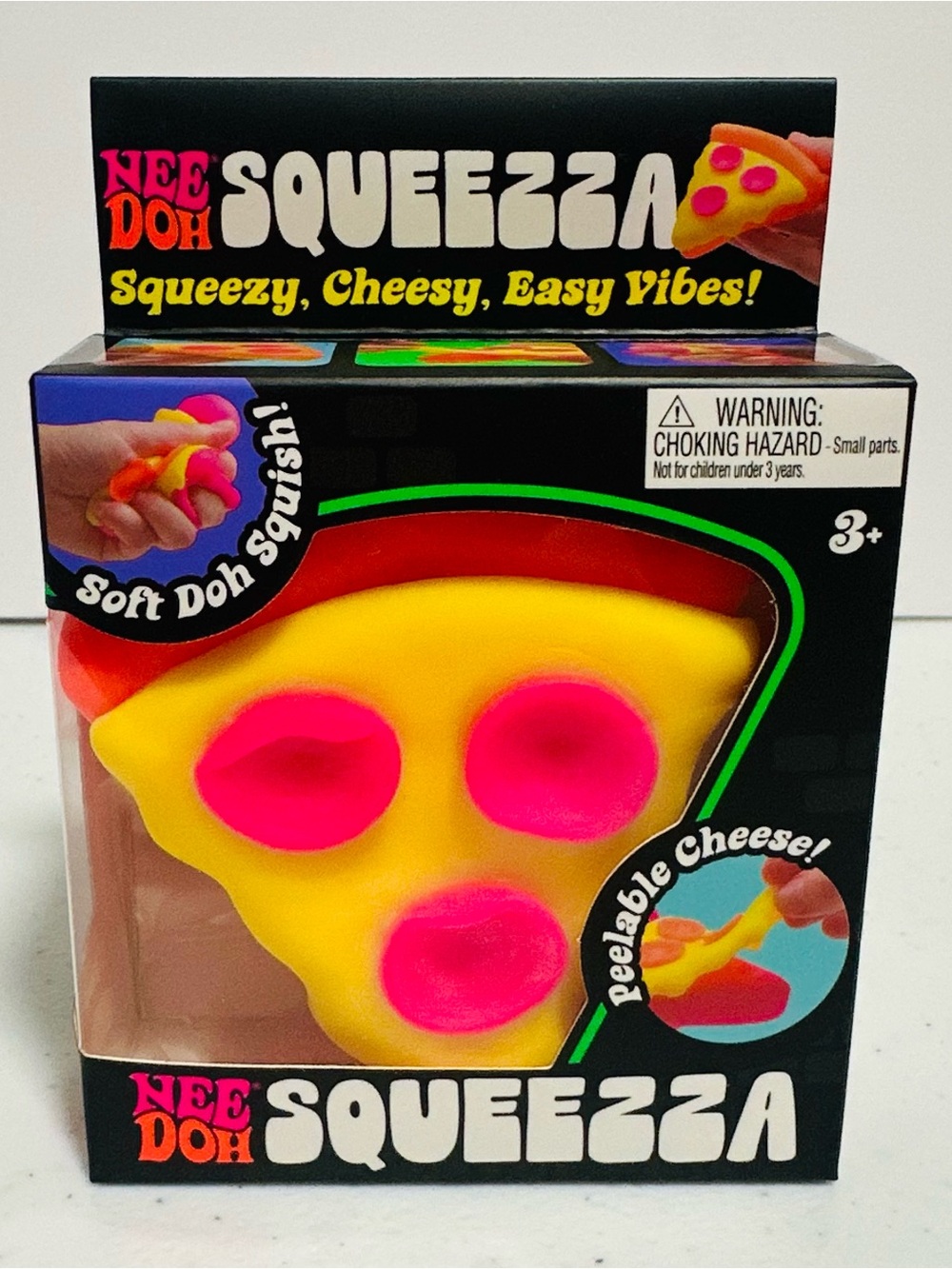 NeeDoh Squeezza Yellow & Pink Pizza Slice Squishy Toy